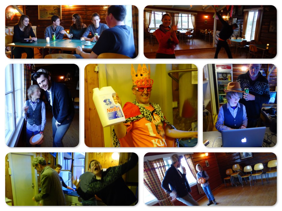 Om 20.00 uur zouden de Noorse gasten komen.  Er werd weer met man en macht gewerkt om alles voor het grote feest in orde te maken. Klokka åtte kommer die norske gjester. So first må det blir rydder opp. 