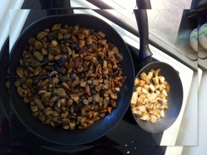 gebakken paddenstoelen